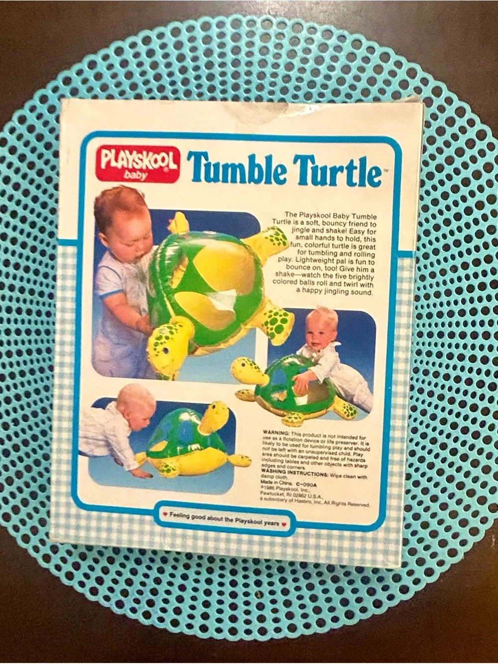 Vintage Playskool Baby Tumble Turtle Inflatable 1986 6mo-4yrs